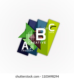 Resumen de las opciones geométricas de los banners infográficos, un proceso de pasos b c. Ilustración del vector