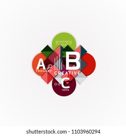 Abstract geometric option infographic banners, a b c steps process. Vector illustration