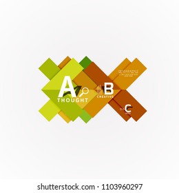 Abstract geometric option infographic banners, a b c steps process. Vector illustration