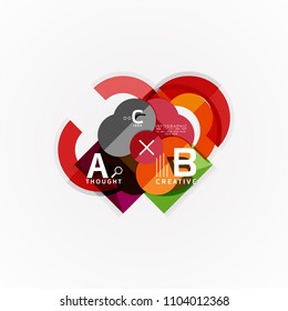 Abstract geometric option infographic banners, a b c steps process. Vector illustration
