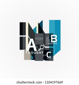 Abstract geometric option infographic banners, a b c steps process. Vector illustration