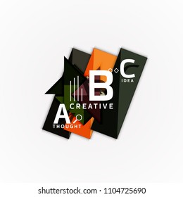 Abstract geometric option infographic banners, a b c steps process. Vector illustration
