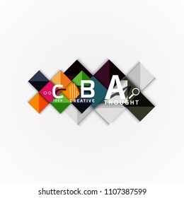 Abstract geometric option infographic banners, a b c steps process. Vector illustration