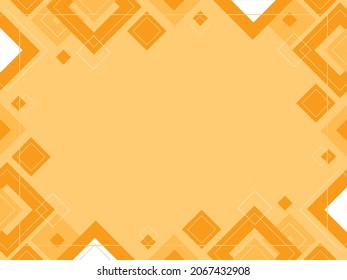 Abstract geometric orange background made from squares and triangles, shape pattern, template with copy space, modern layout, vector 