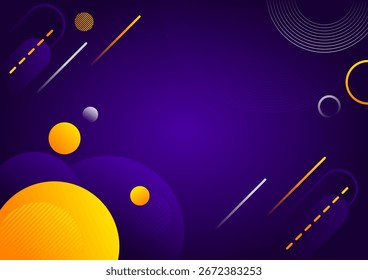Círculos naranjas geométricos abstractos sobre fondo oscuro con línea