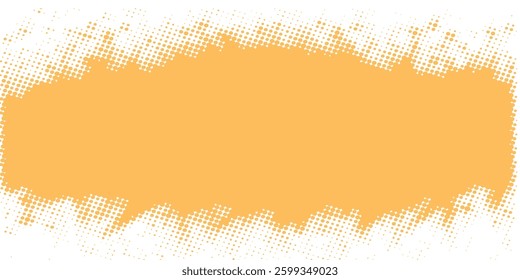 Abstract Geometric orange Frame Grunge Texture With Halftone Pattern Design In Black Background
