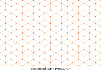 patrón abstracto de textura geométrica de línea naranja y fondo de punto, ilustración vectorial.