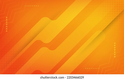 Abstract geometric orange and yellow  background. Dynamic shape composition with dots. Vector illustration