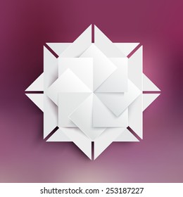 Abstract geometric origami paper shape. Vector design element