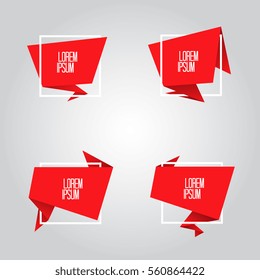 Abstract geometric origami speech bubble. Vector illustration.