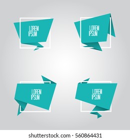 Abstract geometric origami speech bubble. Vector illustration.