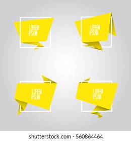 Abstract geometric origami speech bubble. Vector illustration.