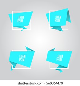 Abstract geometric origami speech bubble. Vector illustration.