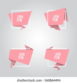Abstract geometric origami speech bubble. Vector illustration.