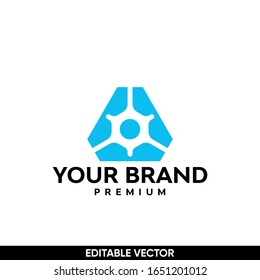 abstract geometric origami style logo technology start up company
