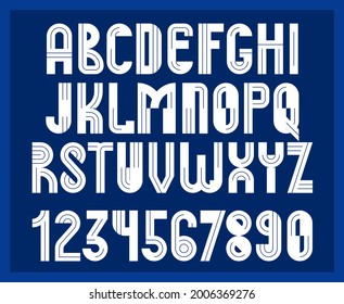 Abstract geometric original font vector typeset, logo creation alphabet minimal tech linear geometry style, stylish square unique tile letters set, uppercase and numbers set.