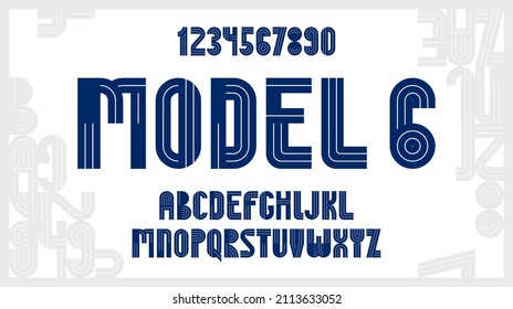 Abstract geometric original font vector typeset, logo creation alphabet minimal tech linear geometry style, stylish square unique tile letters set, uppercase and numbers set.
