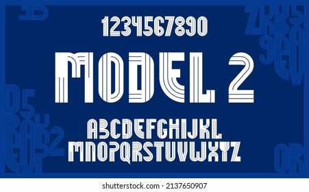 Abstract geometric original font vector typeset, logo creation alphabet minimal tech linear geometry style, stylish square unique tile letters set, uppercase and numbers set.