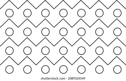 Abstract geometric ornament. Black circles and lines on a white background. Vector illustration.	