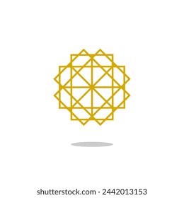 Abstract geometric ornament design element pattern. Outline art decoration