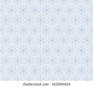 Abstract geometric ornament Intersecting lines. Linear monochrome pattern with crossing thin lines. Stylish  design. Vector illustration. Seamless pattern for textile printing, packaging, wrapper.