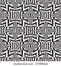 Abstract geometric ornament. Seamless pattern. Vector.