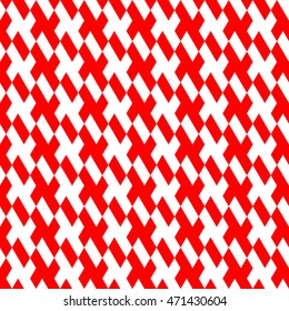 Abstract Geometric Ornament with Stylized Red Crosses. Seamless Vector Pattern.