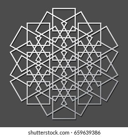 Abstract geometric ornament. Template for laser cutting.Vector illustration.