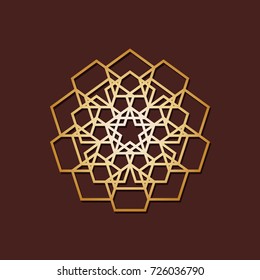 Abstract geometric ornament. Template for laser cutting.Vector illustration.