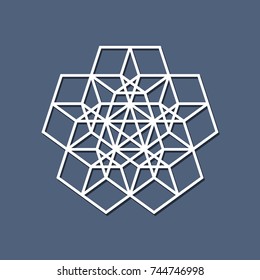 Abstract geometric ornament. Template for laser cutting.Vector illustration.