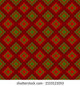 abstract geometric ornament. vector seamless pattern. red and green repetitive background. fabric swatch. wrapping paper. continuous print. design template for home decor, apparel, textile, cloth
