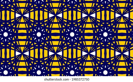 Abstract Geometric Ornamental Mosaic Ethnic Cathedral Glass Lace Motifs Seamless Vector Pattern Isolated Background