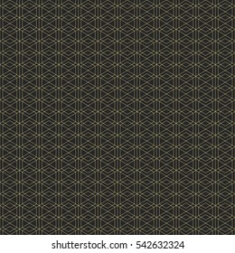 Abstract geometric ornamental pattern with intersecting rhombuses. Stylish monochrome template. Vector background.