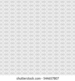 Abstract geometric ornamental pattern with intersecting rhombuses. Stylish monochrome template. Vector background.