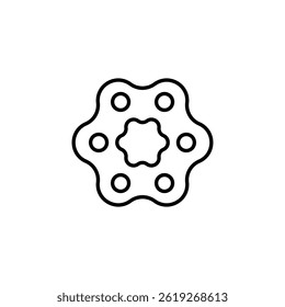 Abstract Geometric Outline Design with Circular Motifs and Star Center