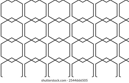 design de padrão de hexágono de contorno geométrico abstrato.