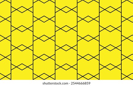 abstrakte geometrische Umrisse Hexagon Muster Design auf Gelb.