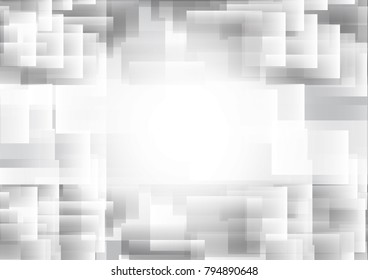 Abstract geometric overlap background modern design Gray and White color, Vector illustration with copy space