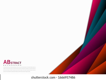 Abstract geometric overlapping dimension layers on white background.Technology style. You can use for template brochure design. poster, banner web, flyer. Vector illustration