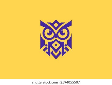 Abstract Geometric Owl Logo – A modern geometric owl, representing intelligence, insight, and wisdom.