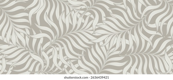 Abstract geometric palm leaves seamless pattern, floral pattern, leaf pattern.