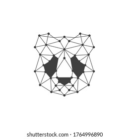 logotipo de panda geométrico abstracto. Diseño vectorial del logotipo del panda tecnológico 