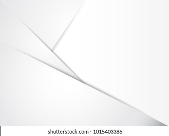Abstract geometric  paper white and gray with space modern design on Light gray silver background, vector illustration
