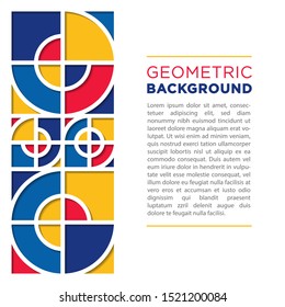 Abstract Geometric Papercut Cover Background in Art Deco Style