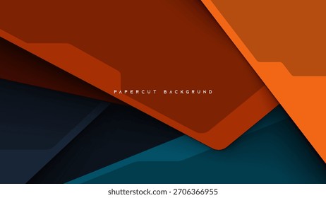 Fundo de vetor de corte de papel geométrico abstrato com formas de triângulo