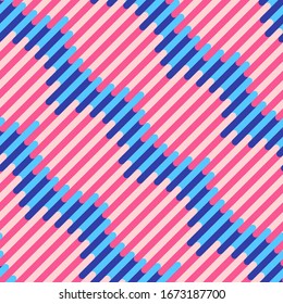 Abstract geometric particoloured seamless pattern from lines. Vector illustration.