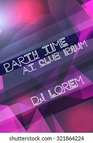 Abstract Geometric Party Poster Background Template - Vector Illustration
