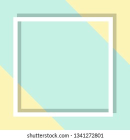 Abstract geometric pastel Background. Picture frame mock up. Template for your text and idea. Minimal Flat lay style concept. 