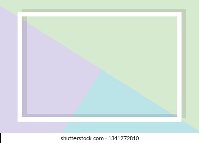 Abstract geometric pastel Background. Picture frame mock up. Template for your text and idea. Minimal Flat lay style concept. 