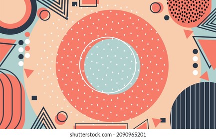 Abstract Geometric pastel color background. Geometry background Wallpaper poster social media invitation and banner.